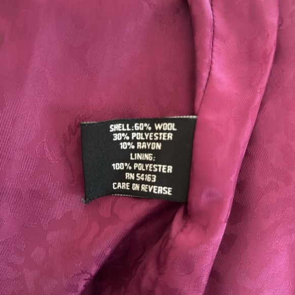 Guess Fuchsia/Plum Wool Blend Coat Size M - Picture 4 of 5